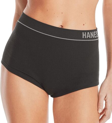 سراويل Hanes النسائية الأصلية بدون خياطة ومضلعة قابلة للتمدد، ملابس داخلية متنوعة، 6 قطع in Kuwait