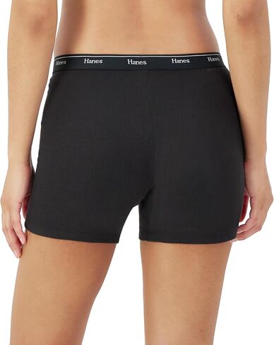 مجموعة ملابس داخلية نسائية من Hanes Originals بوكسر متوسط ​​الفخذ، ملابس داخلية قطنية قابلة للتمدد، 4 قطع in Saudi Arabia