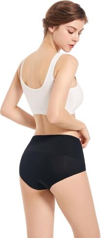 youlehe Women's Cotton Underwear Briefs High Waist Full Coverage Soft Breathable Panties in Kuwait