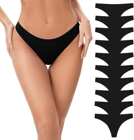 POKARLA Seamless Thongs for Women No Show Underwear Pack of 10 in Saudi Arabia