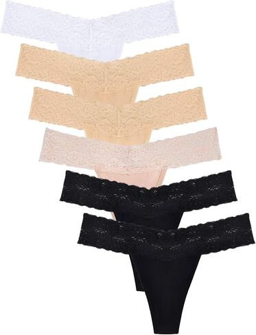 Sunm Boutique Lace Thongs for Women Thong Underwear Women Lace Panties Women Underwear Cotton Thongs for Women Pack in Kuwait