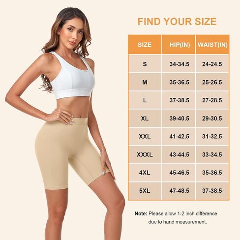 FRESBEIT Slip Shorts for Under Dresses Anti Chafing Yoga Biker Shorts Women | 3 Pack no roll up cooling breathable panties comfortable cmooth safety shorts workout shorts in Kuwait