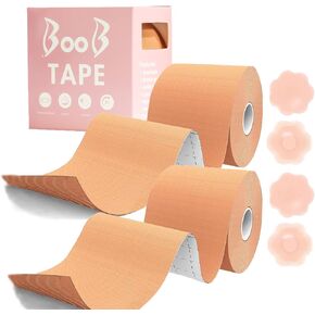 BEWTEIM Boob Tape for Breast Lift, 2 Box Breast Tape Lifting with Nipple Cover, Boobytape Nipple Tape Adhesive Push Up Tape