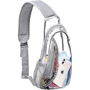 gdbis Clear Sling Bag, Stadium Approved PVC Crossbody Backpack, Clear Casual Chest Daypack for Hiking, Stadium or Concerts in Saudi Arabia