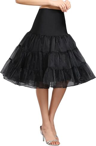 تنورة WOWBRIDAL النسائية الكلاسيكية من طراز الخمسينيات Rockabilly بطول 27 بوصة تنورة داخلية توتو in Kuwait