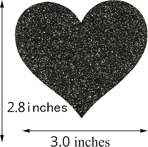 أغطية حلمات IKAXON Glitters Pasties، ملصقات حلمات متعددة التصميم للاستعمال مرة واحدة، مقاومة للماء (أسود) in Kuwait