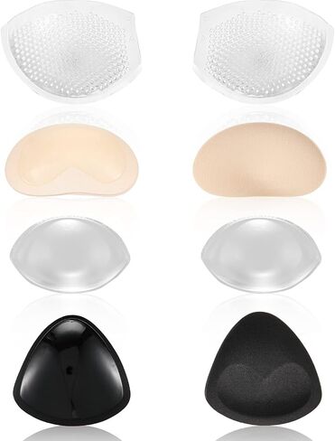 4 Pairs Silicone Bra Inserts Breathable Breast Enhancers Waterproof Push Up Bra Pads Non Slip Bra Cups Reusable Bra Padding for Sports Bra Swimsuits Bikini Swimsuits Dress Women Girls in Saudi Arabia