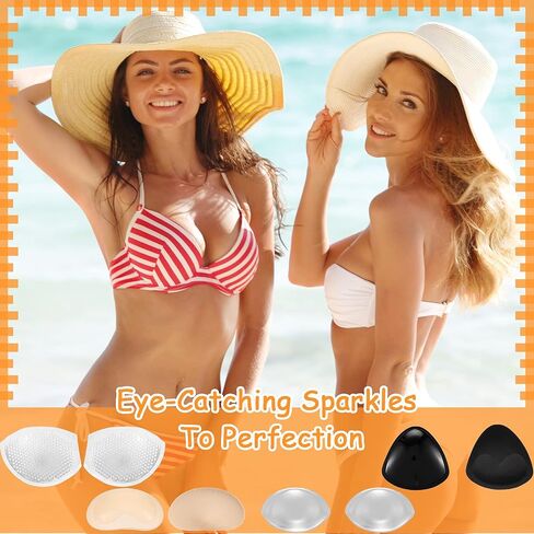 4 Pairs Silicone Bra Inserts Breathable Breast Enhancers Waterproof Push Up Bra Pads Non Slip Bra Cups Reusable Bra Padding for Sports Bra Swimsuits Bikini Swimsuits Dress Women Girls in Saudi Arabia