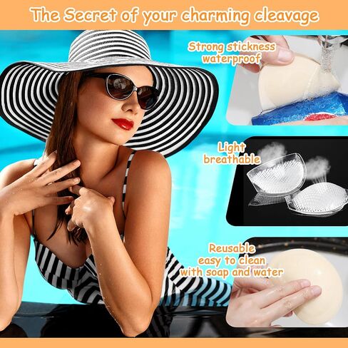 4 Pairs Silicone Bra Inserts Breathable Breast Enhancers Waterproof Push Up Bra Pads Non Slip Bra Cups Reusable Bra Padding for Sports Bra Swimsuits Bikini Swimsuits Dress Women Girls in Saudi Arabia