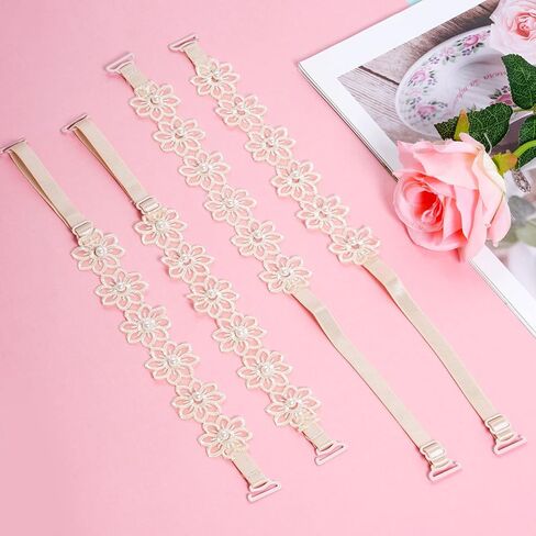 obmwang 3 Pairs Women's Bra Straps Lace Flower Elastic Adjustable Underwear Strap Replacement Shoulder in Saudi Arabia