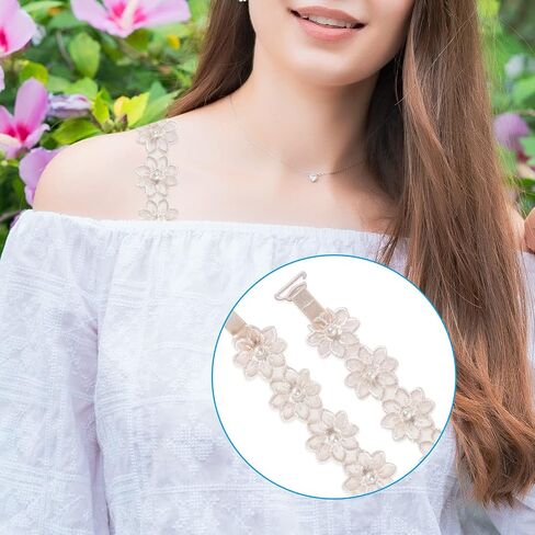 obmwang 3 Pairs Women's Bra Straps Lace Flower Elastic Adjustable Underwear Strap Replacement Shoulder in Saudi Arabia