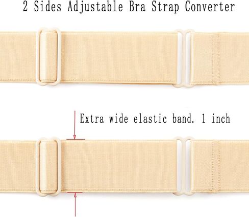 ZZV Low Back Bra Converter,2 Sides Adjustable Bra Strap Extender Converter, Backless Bra Strap Extenders with 2,3 Hooks in Kuwait