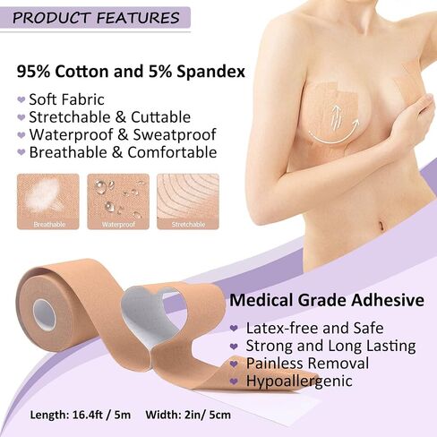 UbodyOasis Boob Tape Set - Boobytape for Breast Lift and Nipple Covers for Women in Saudi Arabia