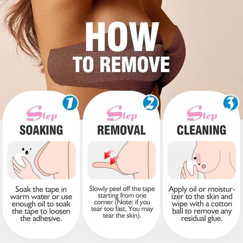 OK TAPE Breast Lift Tape, Boob Tape for Large Breasts Lift A-G Cup, Invisible bra with 5 Pairs Nipple Cover Set, 3" x 16.4ft in Kuwait