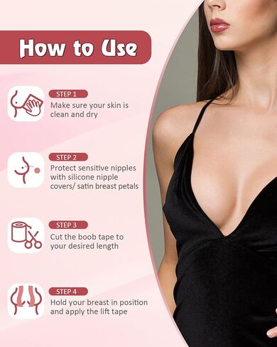 شريط كريمافي بوب 2 شريط بوبيتاب لرفع الثدي، شريط رفع الثدي للثدي الكبير مع غطاءين للحلمات من السيليكون قابلين لإعادة الاستخدام، حمالة صدر لاصقة لتحقيق الرفع والدفع لأعلى، مناسبة لكأس A-G باللون البيج in Kuwait