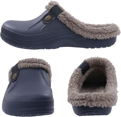Beslip Classic Fur Lined Clogs Waterproof Winter Fuzzy Slippers for Women Men Indoor and Outdoor in Kuwait