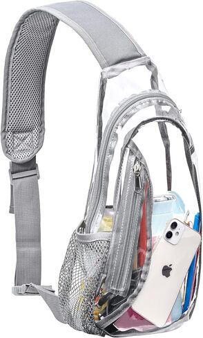 gdbis Clear Sling Bag, Stadium Approved PVC Crossbody Backpack, Clear Casual Chest Daypack for Hiking, Stadium or Concerts in Kuwait