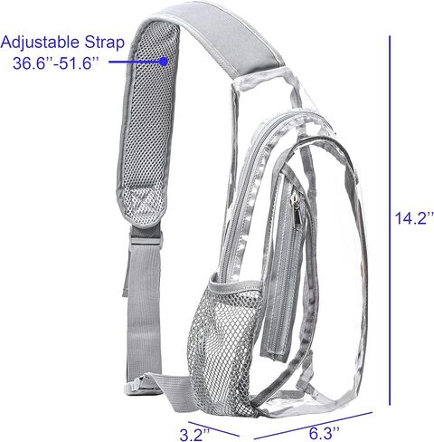 gdbis Clear Sling Bag, Stadium Approved PVC Crossbody Backpack, Clear Casual Chest Daypack for Hiking, Stadium or Concerts in Kuwait