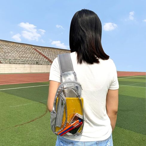 gdbis Clear Sling Bag, Stadium Approved PVC Crossbody Backpack, Clear Casual Chest Daypack for Hiking, Stadium or Concerts in Kuwait