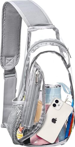 gdbis Clear Sling Bag, Stadium Approved PVC Crossbody Backpack, Clear Casual Chest Daypack for Hiking, Stadium or Concerts in Kuwait