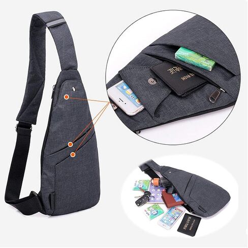 Flat Anti-Theft Sling Bag for Women and Men Small Slim Crossbody Bag Hidden Pocket Pack for Travel Hiking Casual Daily in Saudi Arabia