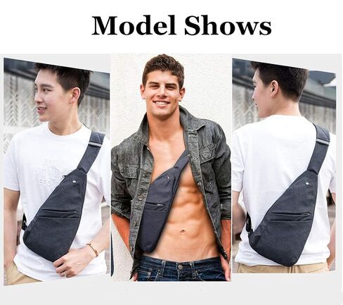 Flat Anti-Theft Sling Bag for Women and Men Small Slim Crossbody Bag Hidden Pocket Pack for Travel Hiking Casual Daily in Saudi Arabia