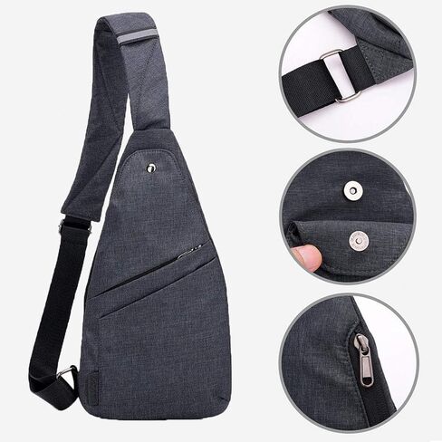 Flat Anti-Theft Sling Bag for Women and Men Small Slim Crossbody Bag Hidden Pocket Pack for Travel Hiking Casual Daily in Saudi Arabia