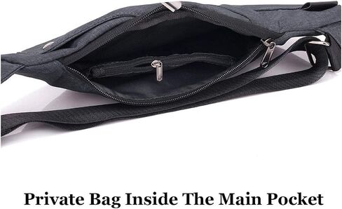 Flat Anti-Theft Sling Bag for Women and Men Small Slim Crossbody Bag Hidden Pocket Pack for Travel Hiking Casual Daily in Saudi Arabia