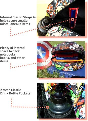 Marvel Kawaii Avengers Boys Girls 16" School Backpack (One Size, Black/Multi) in Saudi Arabia