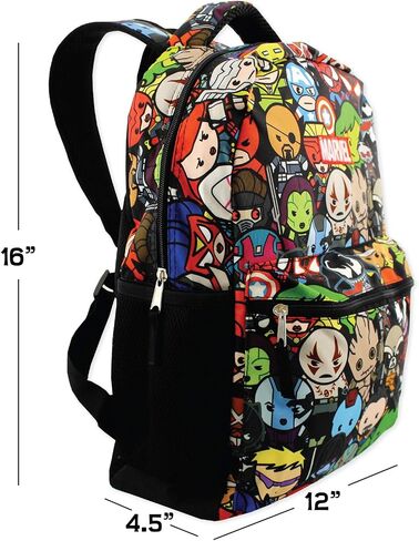Marvel Kawaii Avengers Boys Girls 16" School Backpack (One Size, Black/Multi) in Saudi Arabia