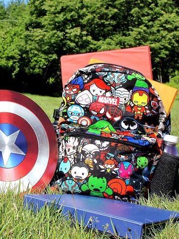 Marvel Kawaii Avengers Boys Girls 16" School Backpack (One Size, Black/Multi) in Saudi Arabia