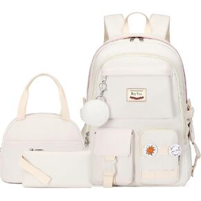 Hey Yoo School Backpack for Girls Backpack with Lunch Box Teen Girl Backpack Set Cute School Bag Bookbag for Teen Girls (Black)