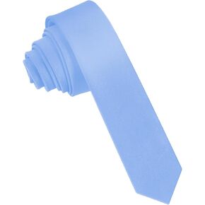 JUNMEISI Men's Ties Solid Pure Color 1.58" (4CM) Plain Slim Necktie Skinny Black Ties For Men