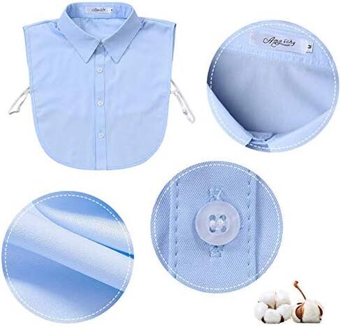 قميص Joyci الرجالي ذو الياقة الصناعية OL ذو اللون الصلب ونصف القميص ذو الياقة المزيفة in Kuwait