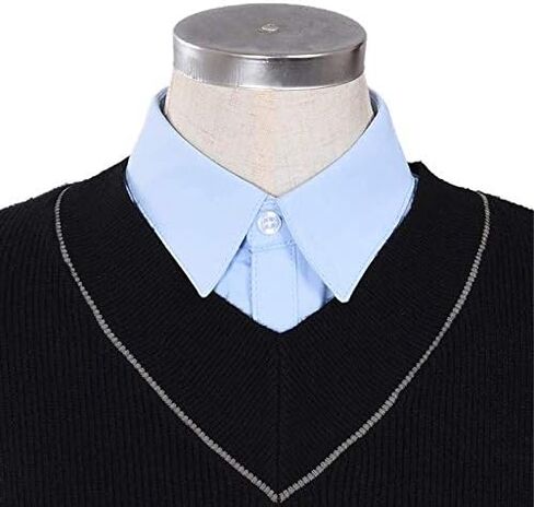 قميص Joyci الرجالي ذو الياقة الصناعية OL ذو اللون الصلب ونصف القميص ذو الياقة المزيفة in Kuwait