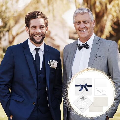 Sherr 2 Sets Wedding Handkerchiefs Mother of the Bride, Father of the Bride Gifts from Daughter Son, to My Dad, to My Mom on My Wedding Day Card Set Keepsake Hankie Wedding Gifts for Parents in Kuwait