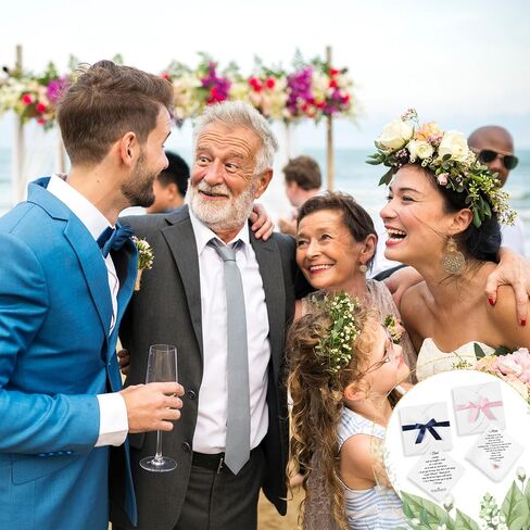 Sherr 2 Sets Wedding Handkerchiefs Mother of the Bride, Father of the Bride Gifts from Daughter Son, to My Dad, to My Mom on My Wedding Day Card Set Keepsake Hankie Wedding Gifts for Parents in Kuwait