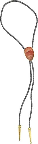 Daisy Del Sol Gemstone Bolo Tie Braided Vegan Faux Leather Natural Stone Gold Handmade Necklace Adjustable Boho Western Jewelry in Kuwait