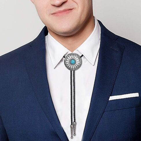 THUNARAZ 4Pcs Bolo Tie for Men Western Leather Necktie Cow Skull Bolo Tie Halloween Costume Accessories Necktie Men Women in Saudi Arabia