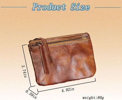 1PCS Leather Coin Pouch Double Zipper Leather Coin Purse Leather Coin Purse for Women Holds Folded Bills and Coins (Black) in Kuwait