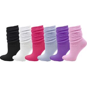 Winterlace 6 Pairs Slouch Socks for Women, Soft Extra Long Scrunch Knee High Sock, Bulk Pack in Saudi Arabia