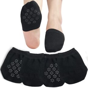 Toe Topper Socks No Show Liner Half Socks for Women Seamless Grip Non Slip Socks Hidden Toe Covers Socks for Mule 4/8 Pairs