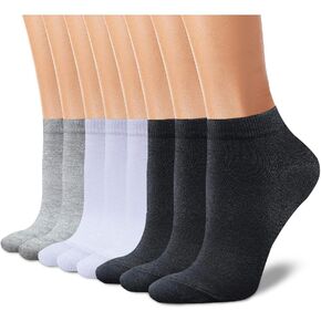 CHARMKING 8 Pairs Ankle Socks for Women Non Slip Cotton Socks No Show Socks Classic Low Cut Casual Socks