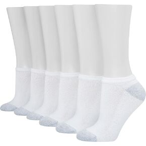 Hanes Women's Plush Comfort Toe Seam No Show Socks, 6-Pair Pack