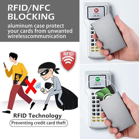 I-sper 2 Pack Minimalist Wallet للرجال RFID Blocking tec، مشبك نقود للرجال، 1 حزمة محفظة منبثقة للرجال (فضية) و1 حزمة محفظة معدنية مع مشبك نقود (ألياف كربون)، نمطين شعورين in Kuwait