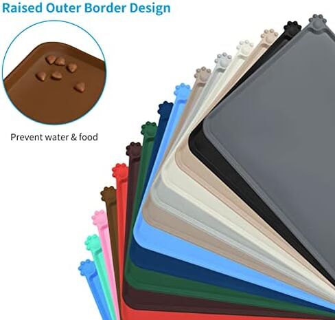 AUDWUD Silicone Waterproof Pet Feeding Mats,Anti Slip Bowl Pad,Dog Mat for Food and Water in Saudi Arabia