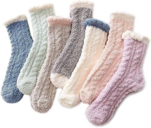 جوارب Azue Fuzzy Warm Slipper للنساء جوارب نوم مريحة فائقة النعومة من الألياف الدقيقة 6 أو 5 أزواج in Kuwait