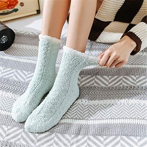 جوارب Azue Fuzzy Warm Slipper للنساء جوارب نوم مريحة فائقة النعومة من الألياف الدقيقة 6 أو 5 أزواج in Kuwait