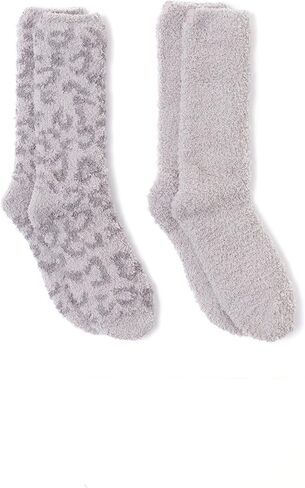 Barefoot Dreams CozyChic Women’s Barefoot in the Wild 2 Pair Sock Set-Crew Socks Plush Socks, Loungewear in Saudi Arabia