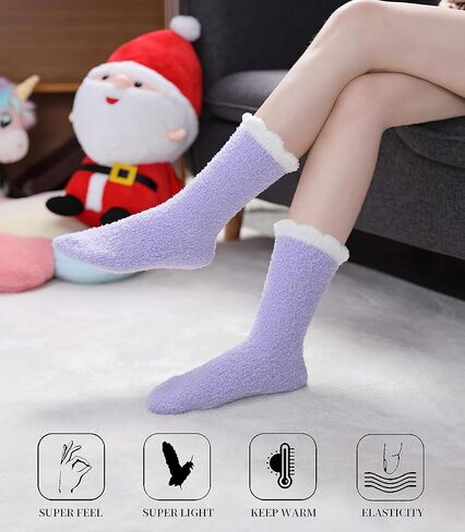 SDBING Non Slip Socks Fuzzy Socks with Grips for Women Hospital Socks with Grips for Women Slipper Socks in Saudi Arabia